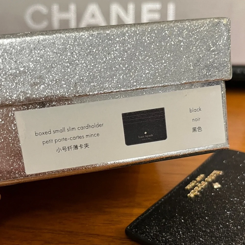 Kate Spade Black and Silver Card Holder